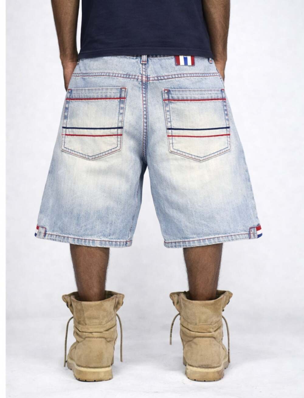 Vintage FB County Puerto Rico Baggy Denim Shorts JNCO Y2K Style 36
